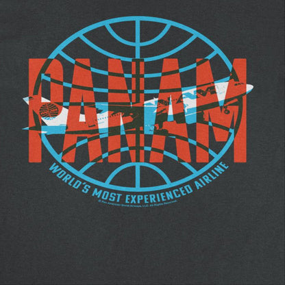Pan Am Red Text Worlds Most Experienced Airline Black T-Shirt