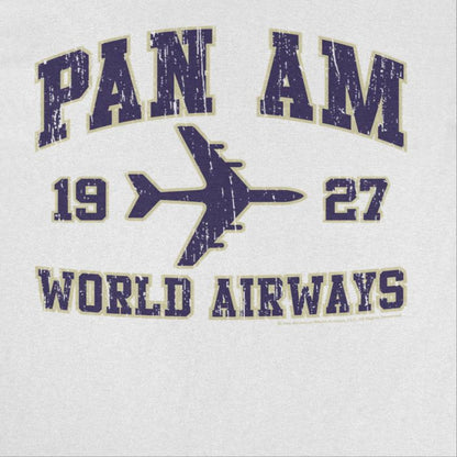 Pan Am World Airways Varsity Sports Text Distress White T-Shirt