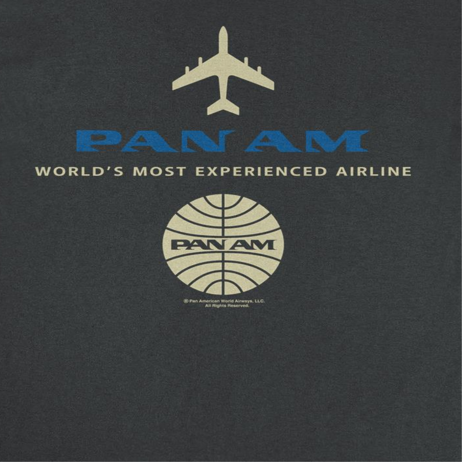 Pan Am Blue Gold Retro Logo Black T-Shirt