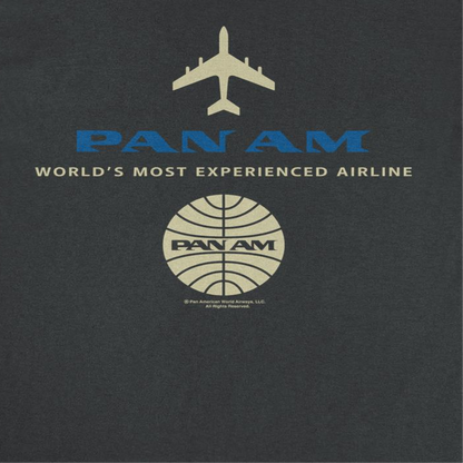 Pan Am Blue Gold Retro Logo Black T-Shirt