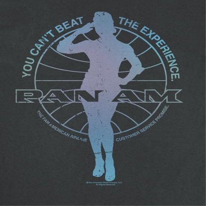 Pan Am Flight Attendant Salute Silhouette Black T-Shirt