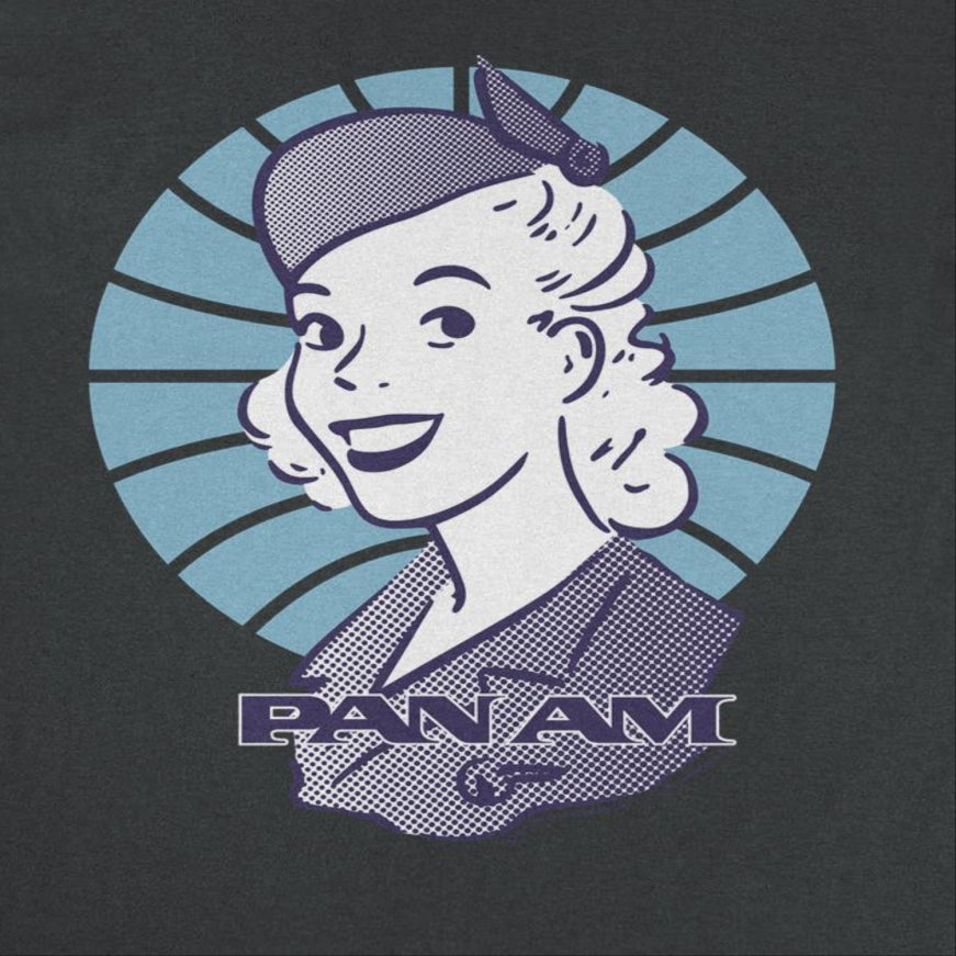 Pan Am Flight Attendant Smile Black T-Shirt