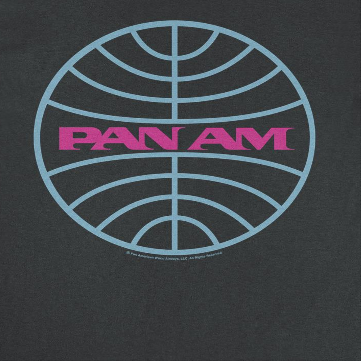 Pan Am Meatball Logo Pale Blue and Lavender Black T-Shirt