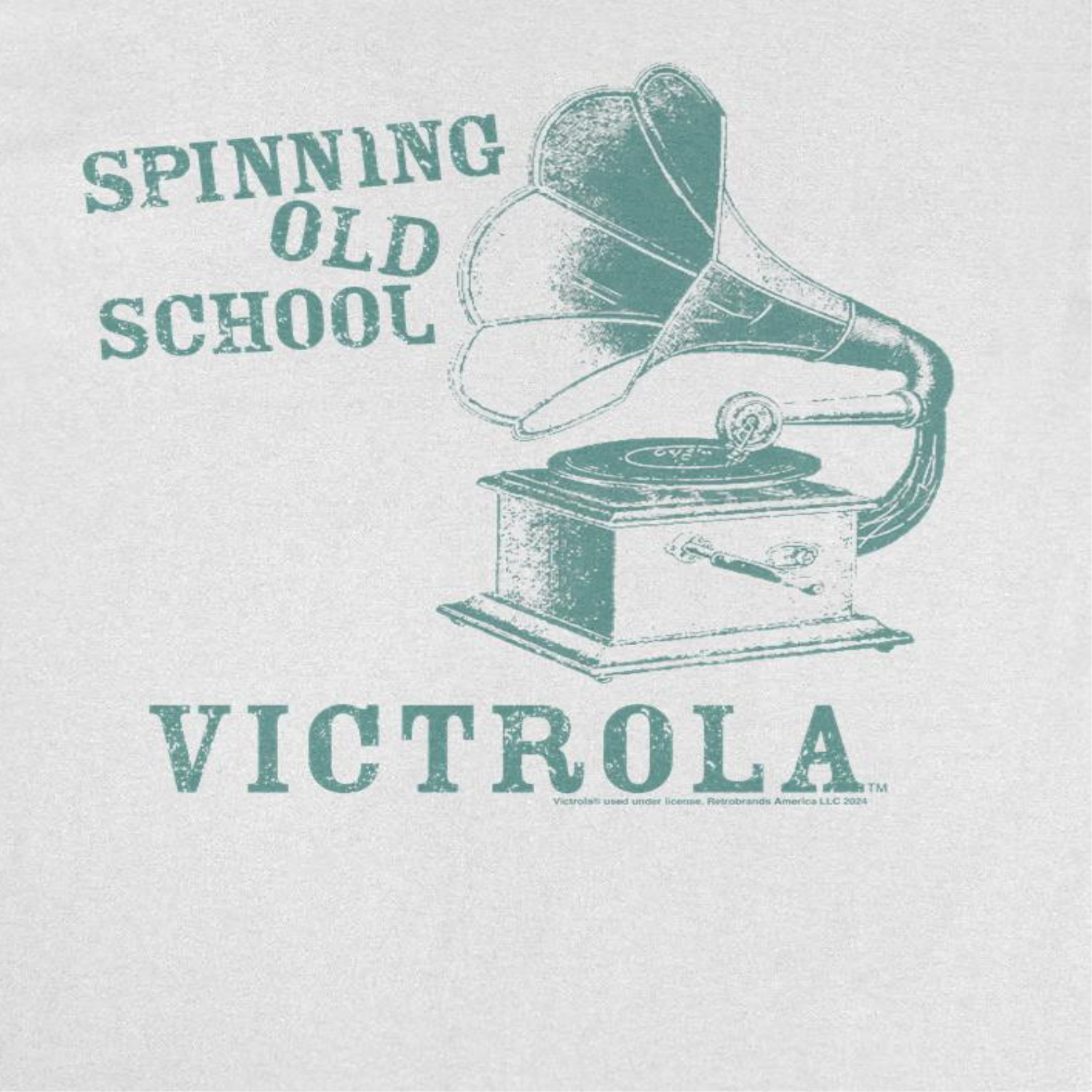 Victrola Spinning Old School Vintage Gramophone White T-Shirt