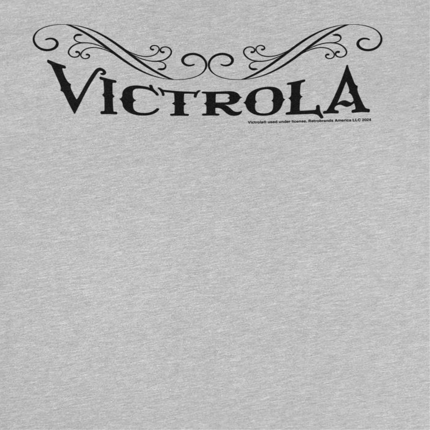 Victrola Black Text Retro Record Company Sport Grey T-Shirt