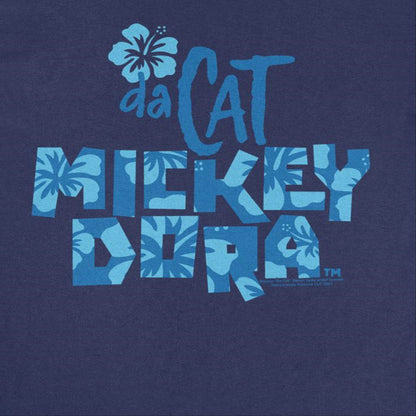 Mickey Da Cat Dora Blue Hawaiian Blue Retro Surfer Miki Navy T-Shirt