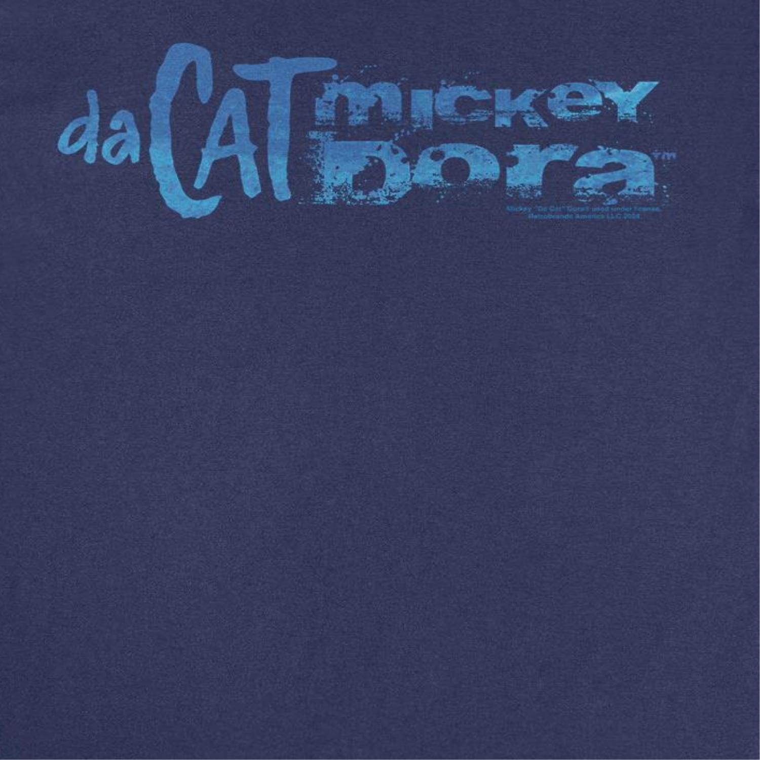 Mickey Da Cat Dora Blue Distress Text Retro Surfer Miki Navy T-Shirt