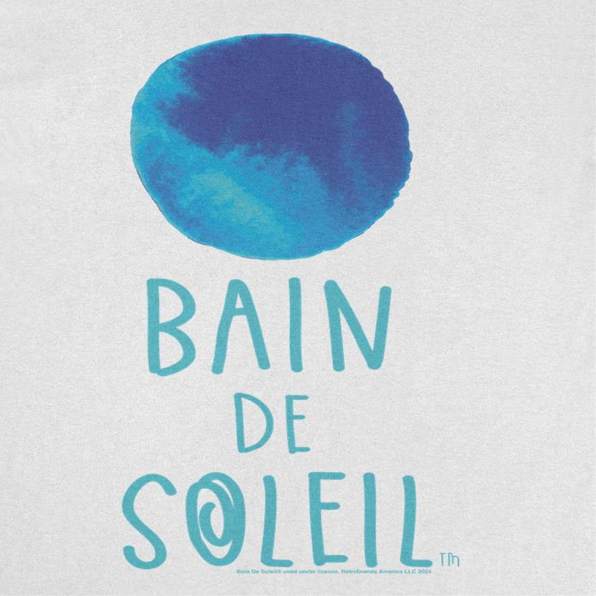 Bain De Soleil Blue Water Colour Sun Retro Sunscreen White T-Shirt