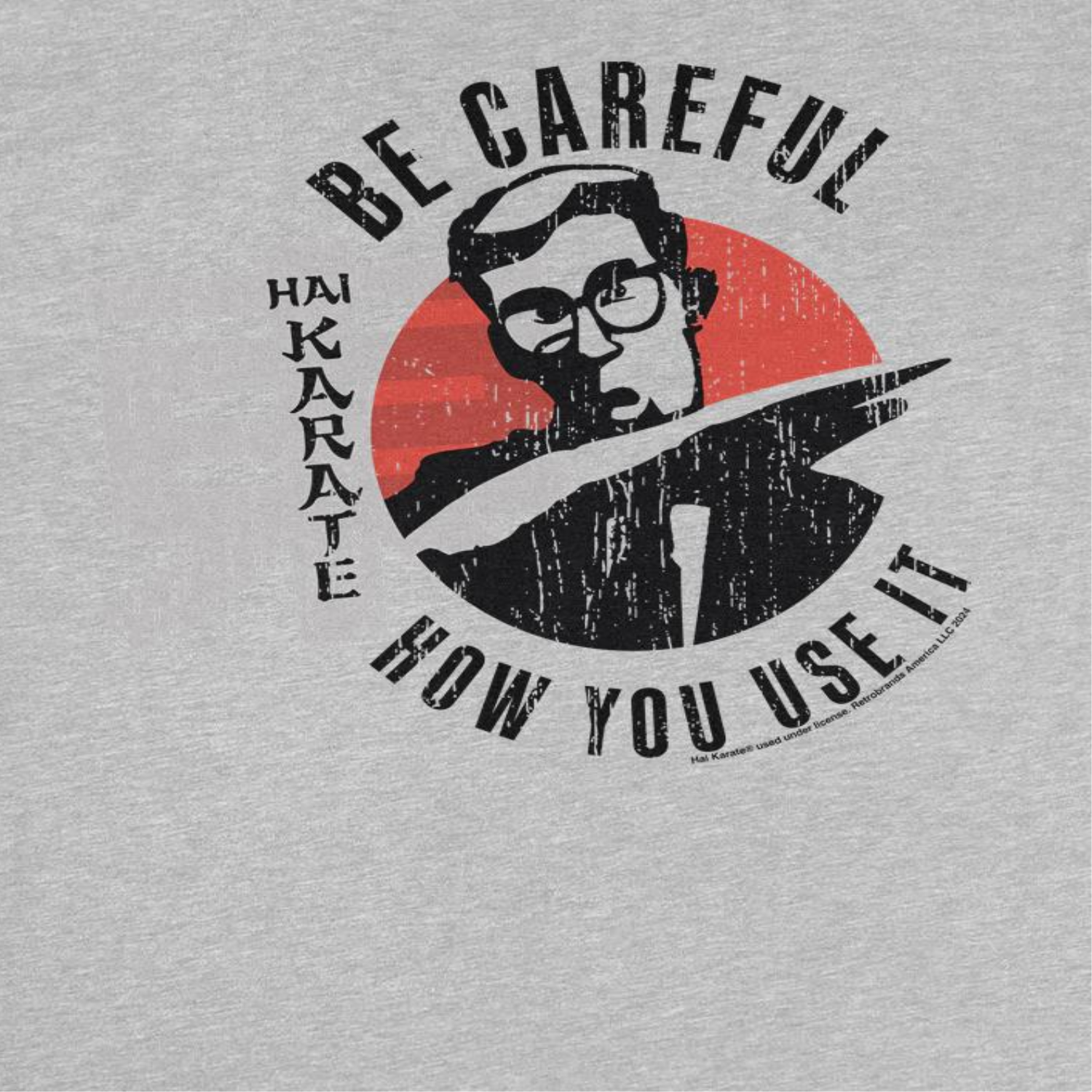 Hai Karate Be Careful How Your Use it Retro Aftershave Sport Grey T-Shirt