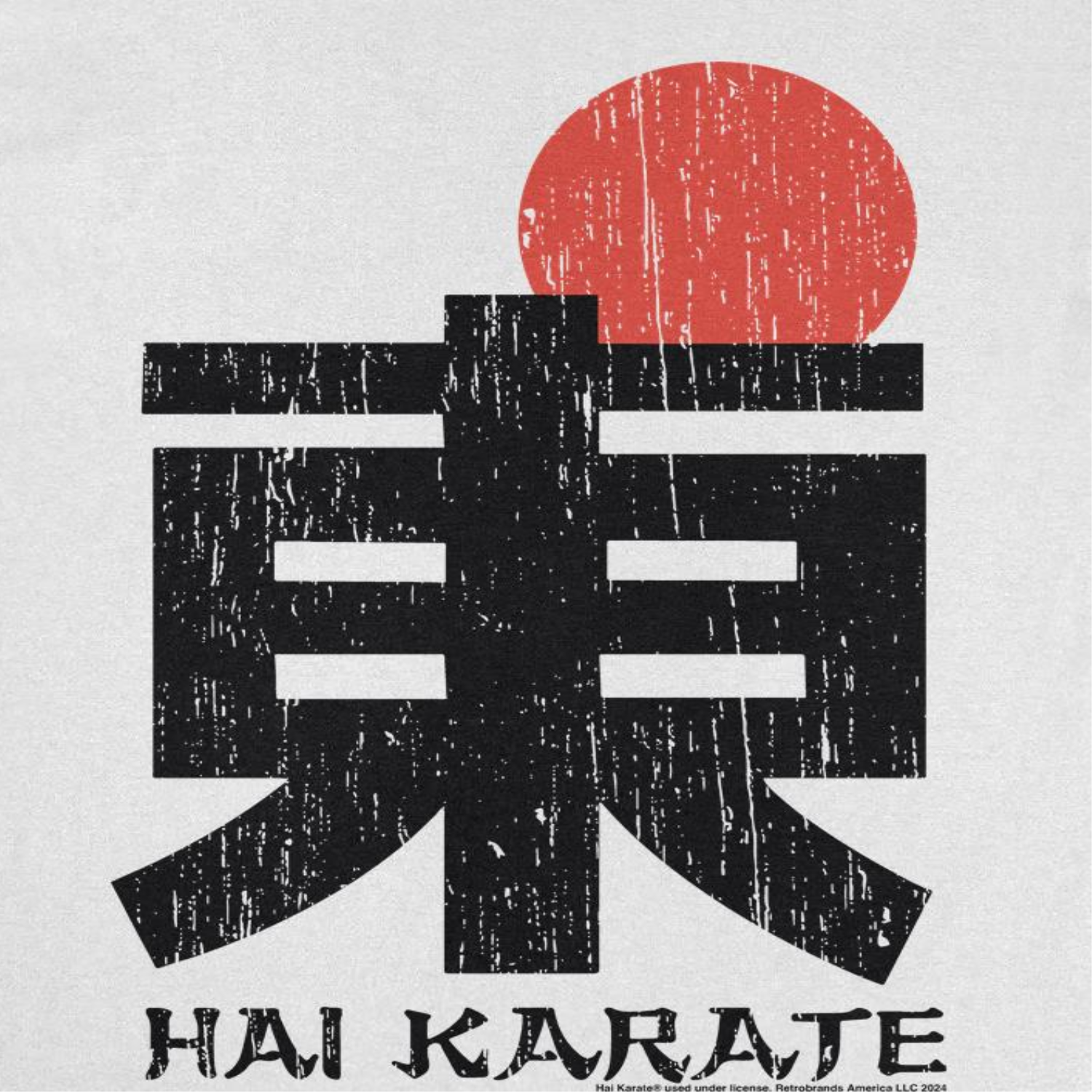 Hai Karate Japanese Character and Sun White T-Shirt
