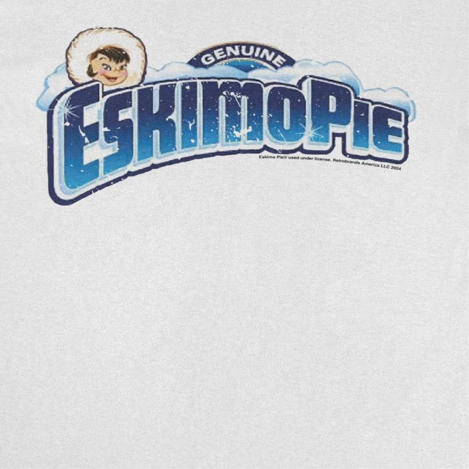 Eskimo Pie Genuine Retro Distress Clouds White T-Shirt