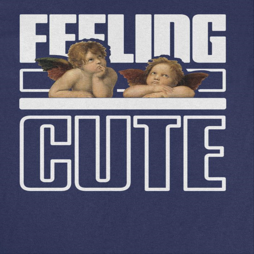 Classic Paintings Cherubs Feeling Cute Raphael Navy T-Shirt