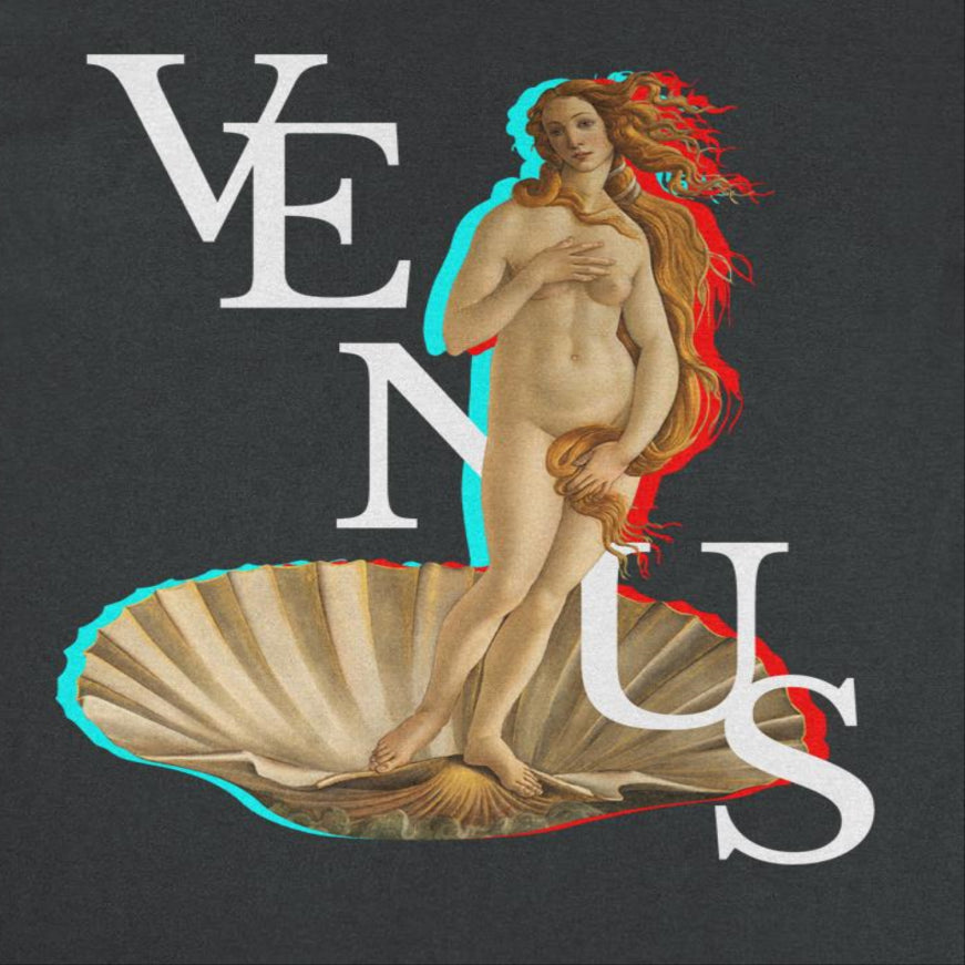 Classic Paintings Venus Botticelli Black T-Shirt