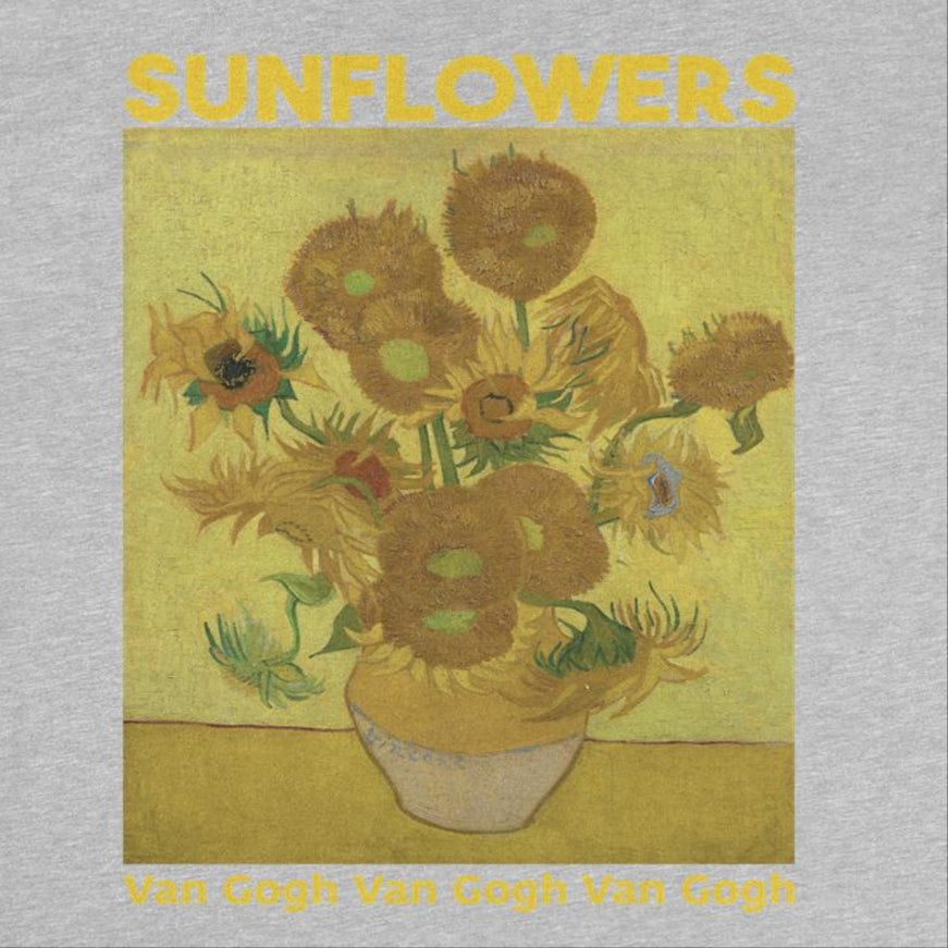 Classic Paintings Van Gogh Sunflowers Sport Grey T-Shirt