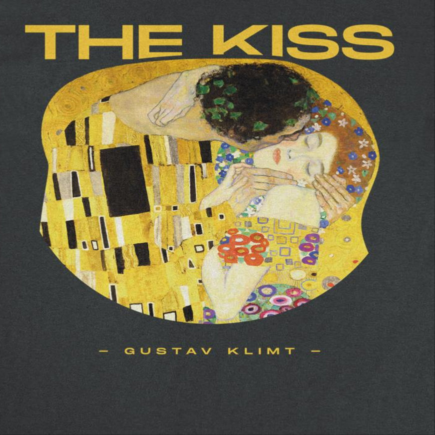 Classic Paintings the Kiss Klimt Black T-Shirt