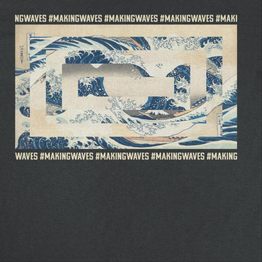 Classic Paintings Making Waves Hokusai Black T-Shirt