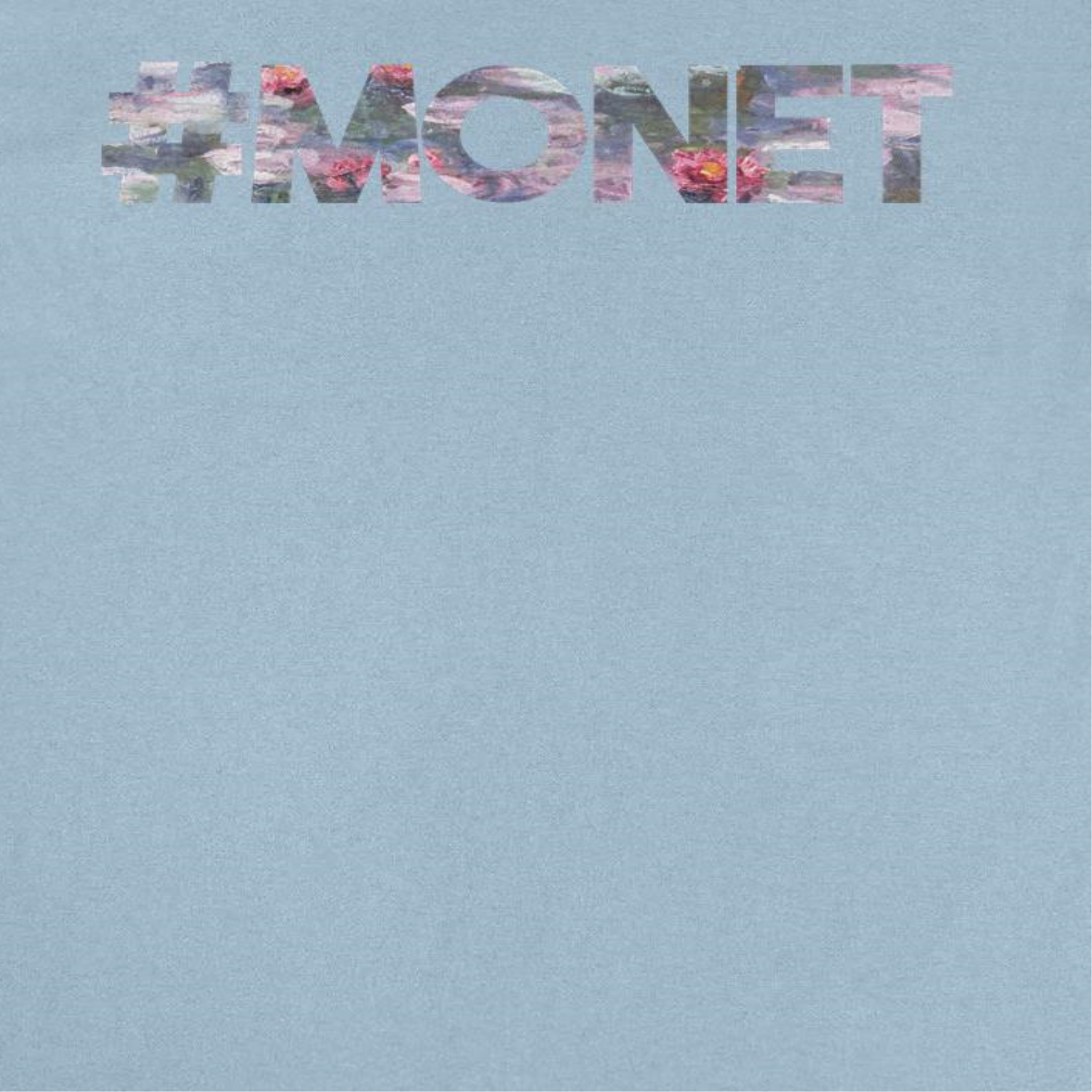 Classic Paintings Hashtag Monet Water Lillies Light Blue T-Shirt