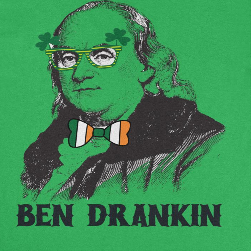 St. Patricks Day Ben Drankin Glasses T-Shirt