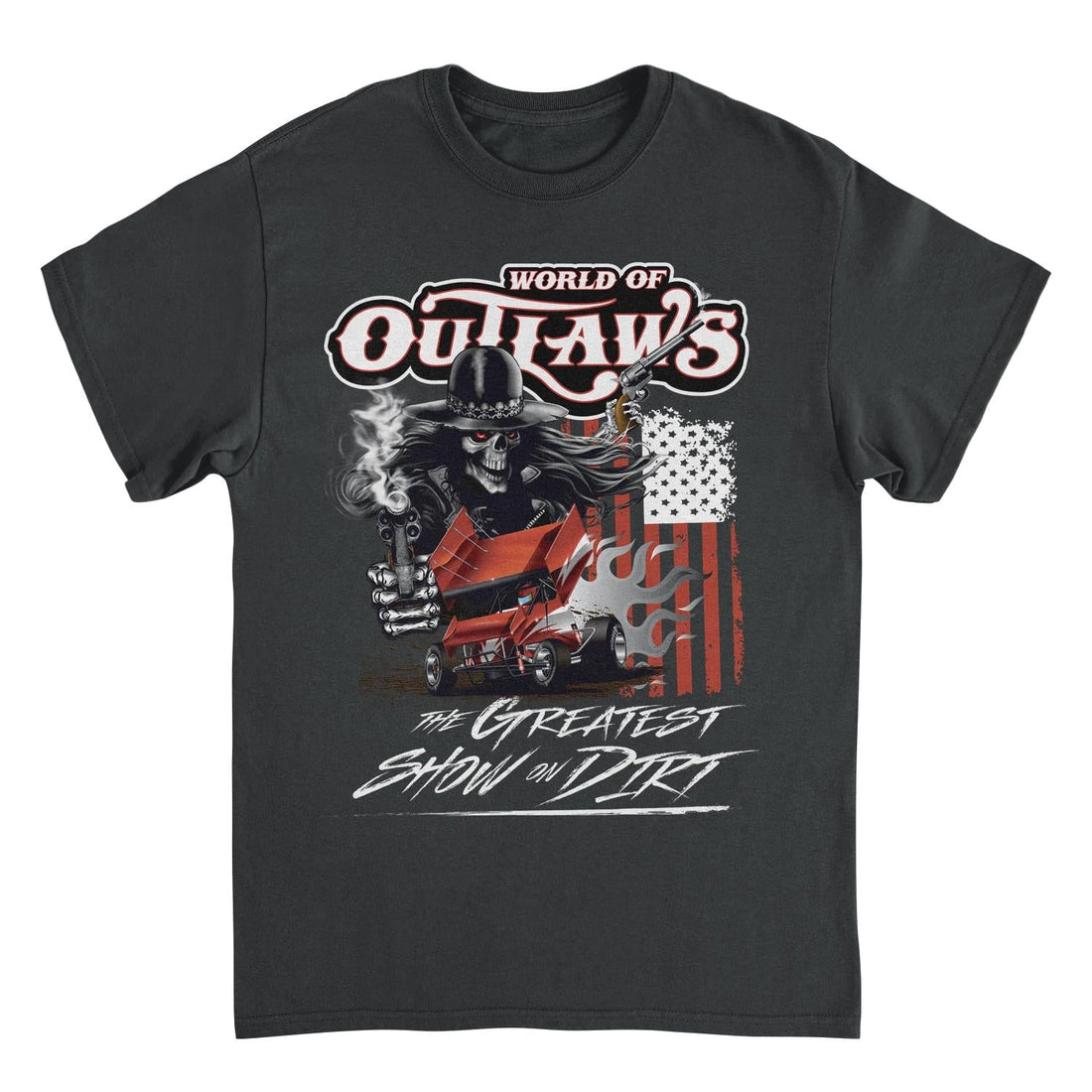 World of Outlaws Gunner Skull Black T-Shirt