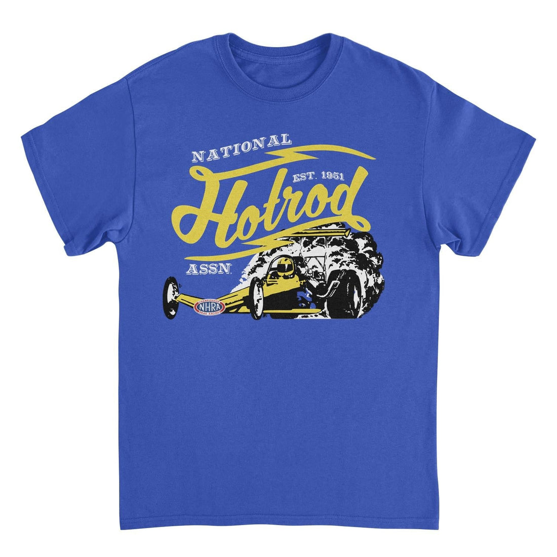 NHRA National Hot Rod Yellow Car Royal T-Shirt