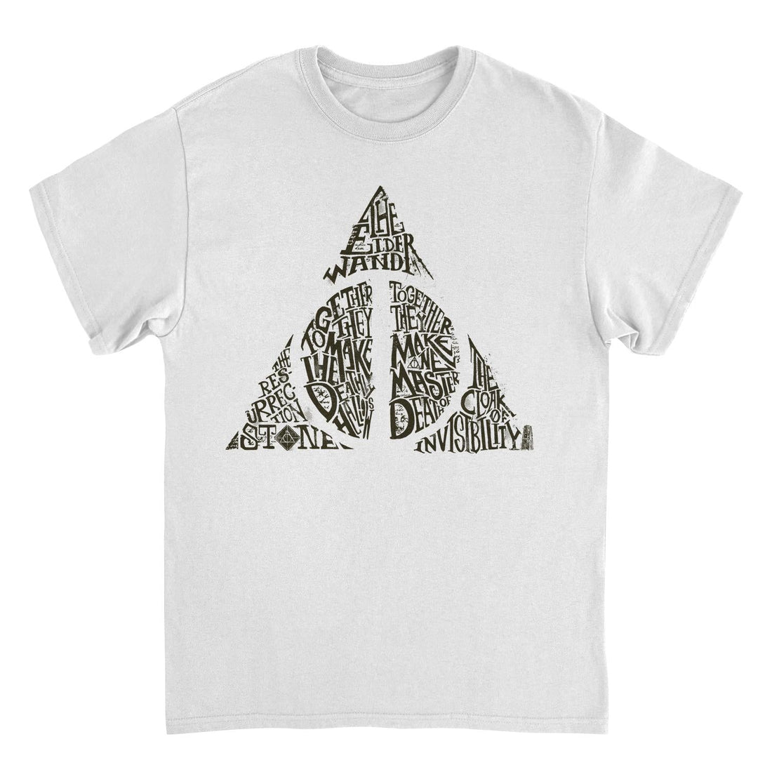 Harry Potter Deathly Hallows Shape White T-Shirt