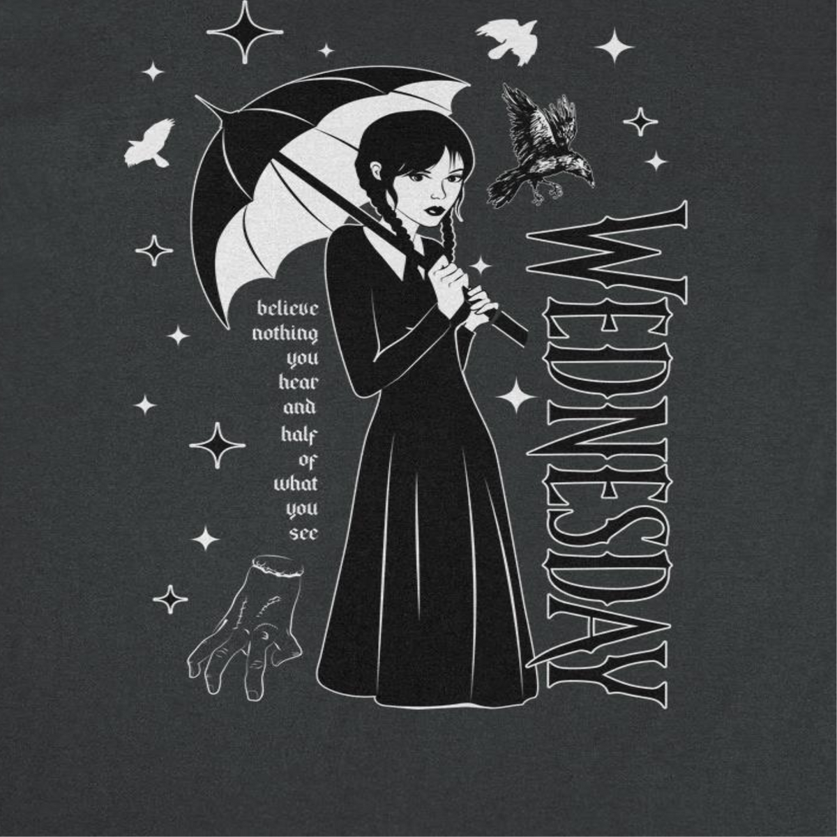 Wednesday Wed Collage Black T-Shirt