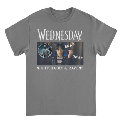 Wednesday Snap Snap Charcoal T-Shirt