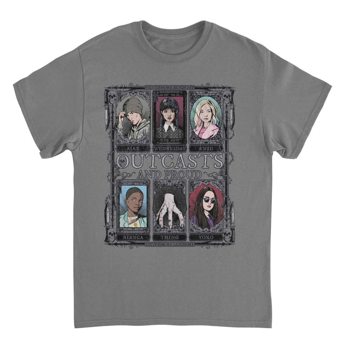 Wednesday Outcasts Charcoal T-Shirt