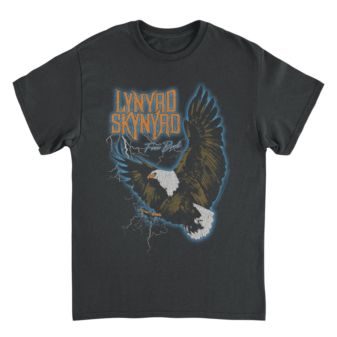 Black t-shirt with Lynyrd Skynyrd logo and eagle design on a white background