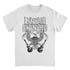 White t-shirt with Lynyrd Skynyrd graphic design featuring an eagle and guitars on a white background.