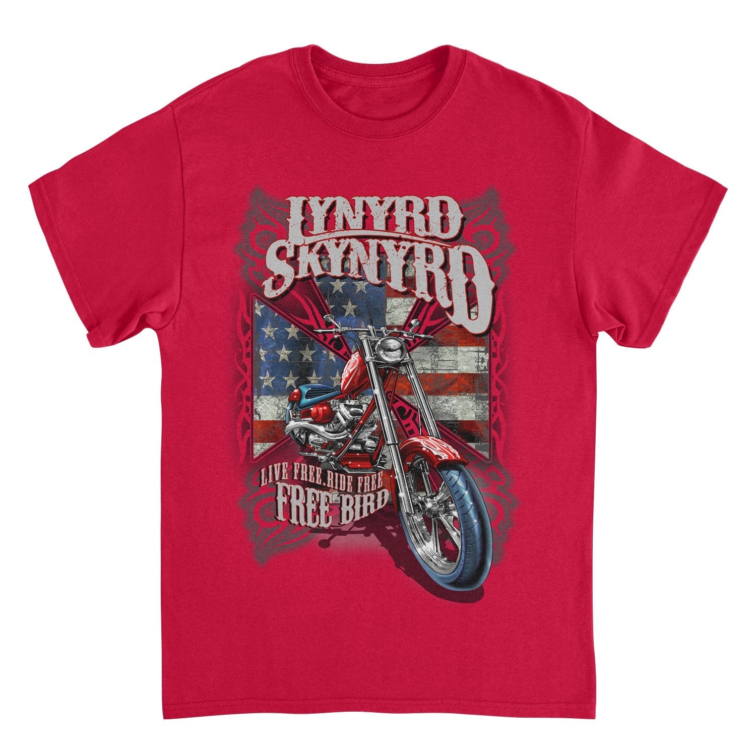 Lynyrd Skynyrd Motorcycle Red T-Shirt