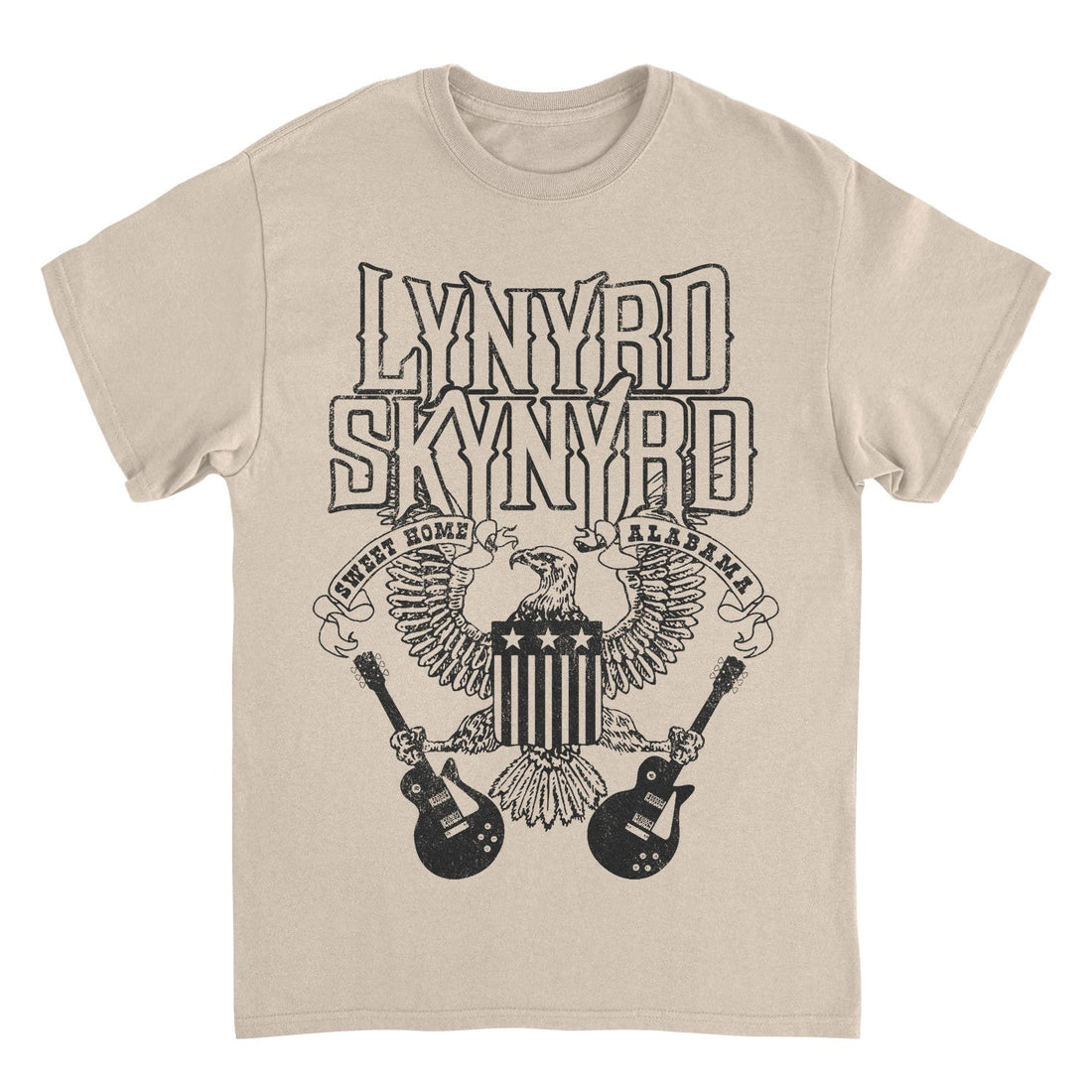 Lynyrd Skynyrd Black Letters Sand T-Shirt