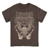 Brown t-shirt with Lynyrd Skynyrd logo and design on a white background