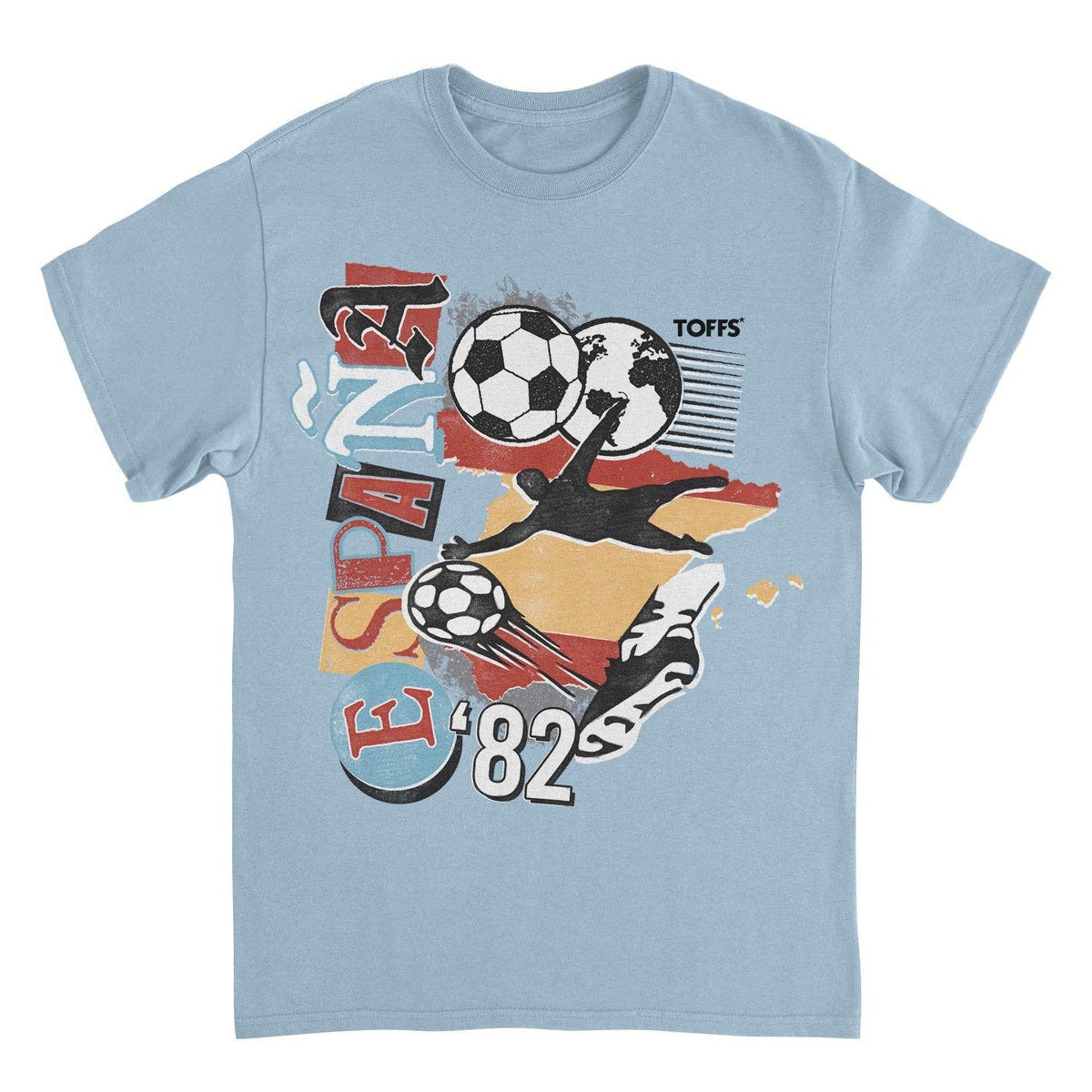 Toffs Retro Soccer Futbol Espana Light Blue T-Shirt