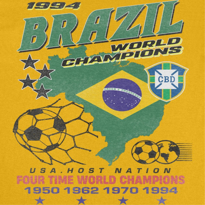 Toffs Retro Soccer Futbol Brazil World Gold T-Shirt