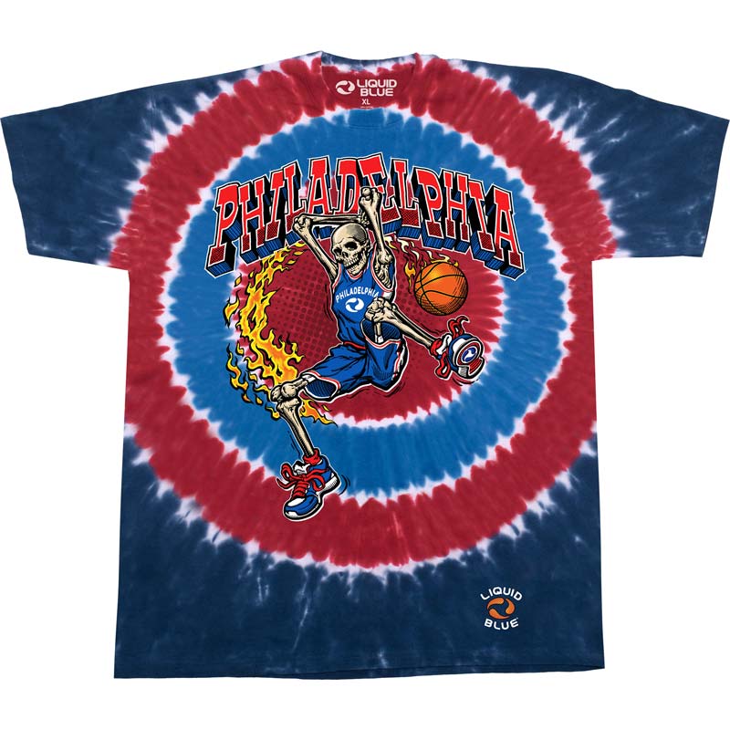 DUNKER BASKETBALL SKELETON T-Shirt, Philadelphia