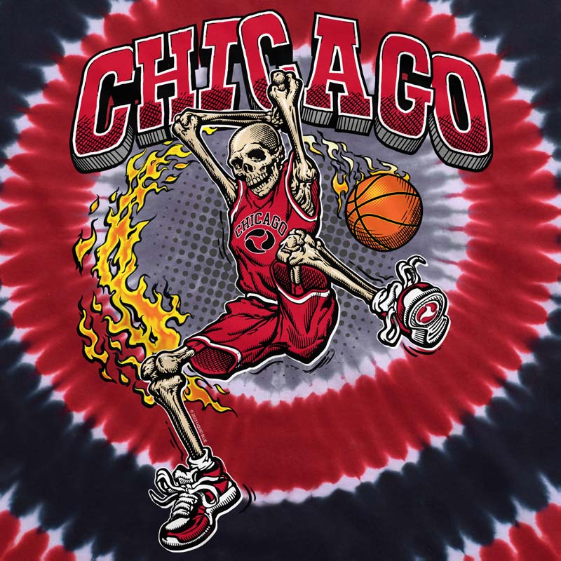 DUNKER BASKETBALL SKELETON T-Shirt, Chicago