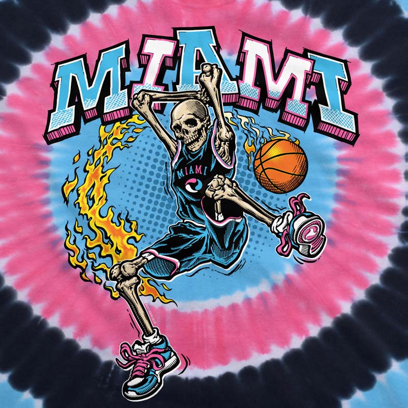 DUNKER BASKETBALL SKELETON T-Shirt, Miami | Authentic Band Merch