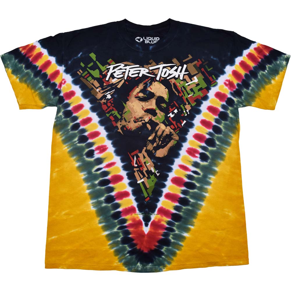 PETER TOSH Tie Dye T-Shirt, Golden V