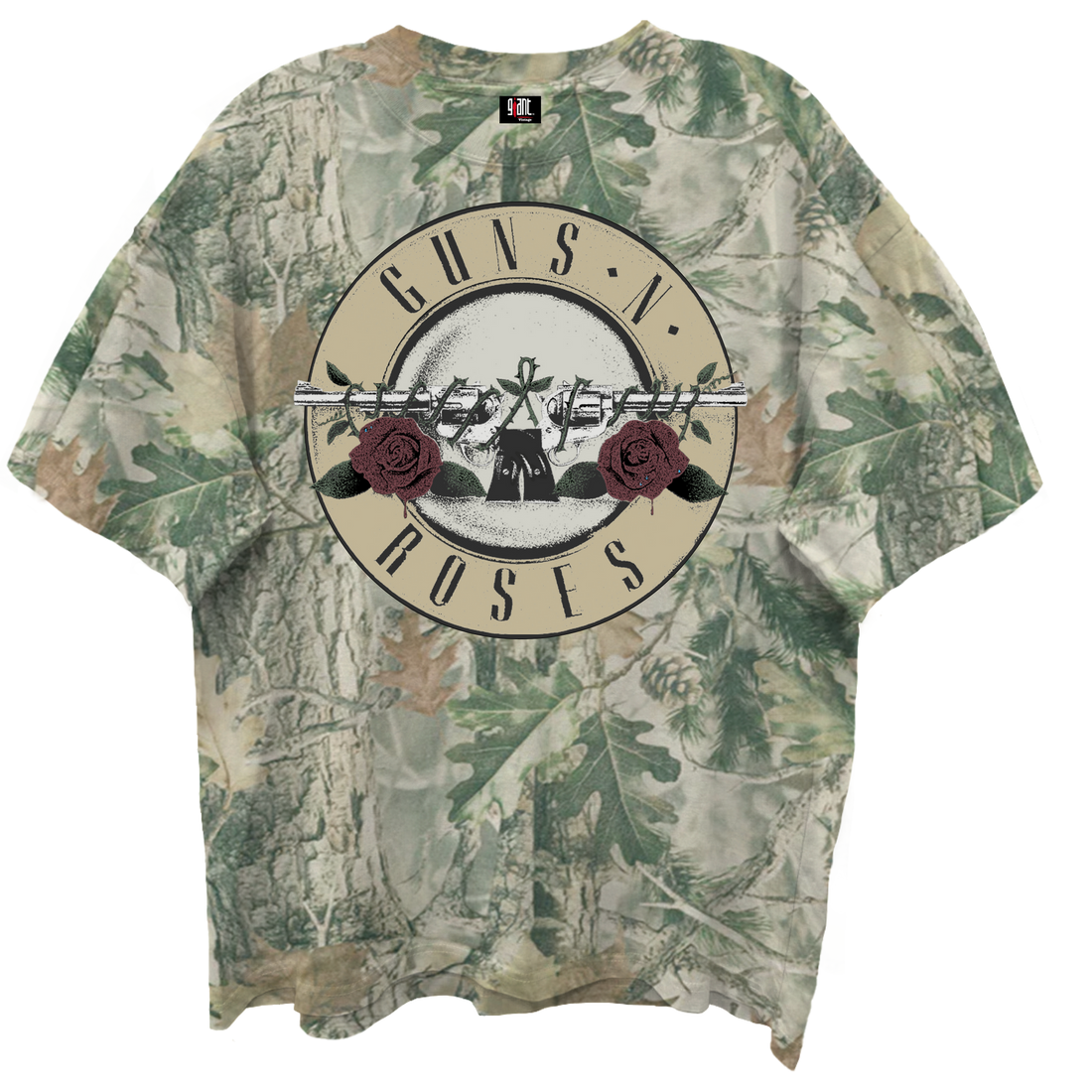 GUNS N ROSES Oversized T-Shirt, BULLET LOGO WOODLAND