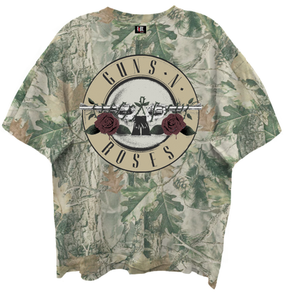GUNS N ROSES Oversized T-Shirt, BULLET LOGO WOODLAND