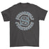 Gray t-shirt with Steppenwolf logo on a white background