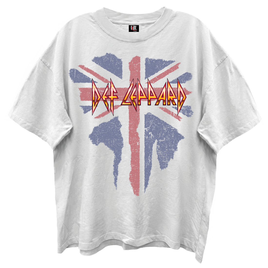 DEF LEPPARD Oversized T-Shirt, BRITISH FLAG