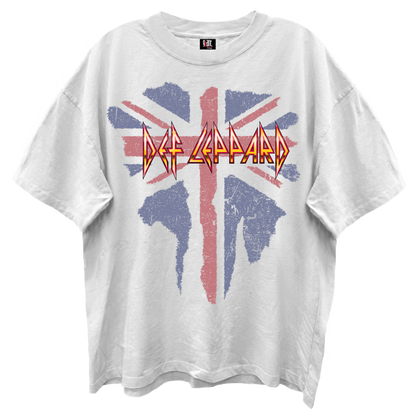 DEF LEPPARD Oversized T-Shirt, BRITISH FLAG
