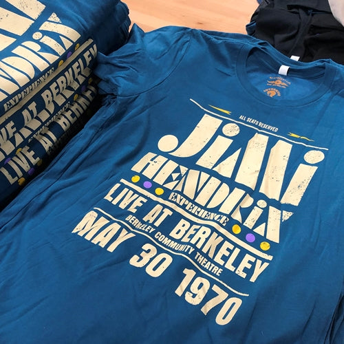 JIMI HENDRIX Superb T-Shirt, Live at Berkeley 1970 Deep Teal