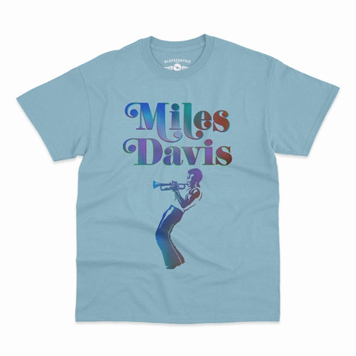 MILES DAVIS Superb T-Shirt, Neon Light Blue