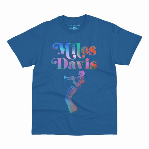 MILES DAVIS Superb T-Shirt, Neon Blue