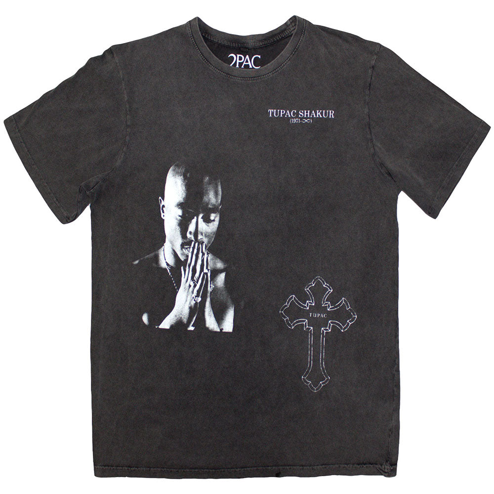 TUPAC Stone Wash T-Shirt, Cross