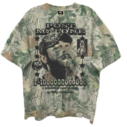 POST MALONE Oversized T-Shirt, F-1 WOODLAND CAMO