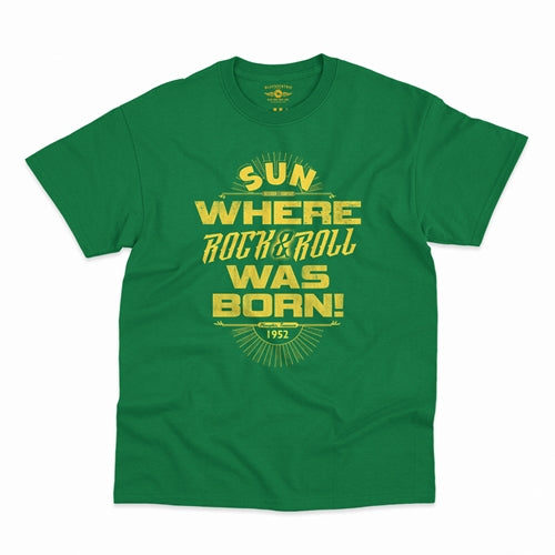 SUN RECORDS Superb T-Shirt, Where Rock Was Born Green